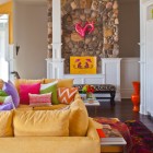 Living Room Pillows Colorful Living Room With Nice Pillows And Yellow Sofas That Black White Bench Under The Paint Wall Dream Homes 20 Eye-Catching Yellow Sofas For Any Living Room Of The Modern House