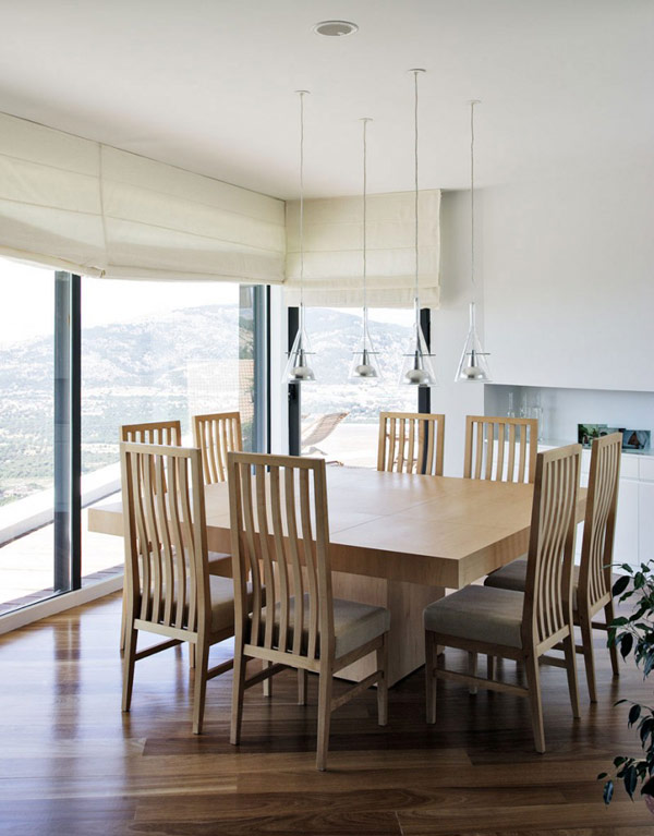 Modern Residence House Comfortable Modern Residence El Viento House Design Interior In Dining Room Decorated With Wooden Furniture In Contemporary Style Architecture  Beautiful Mountain Home With Stunning Modern Concrete Construction