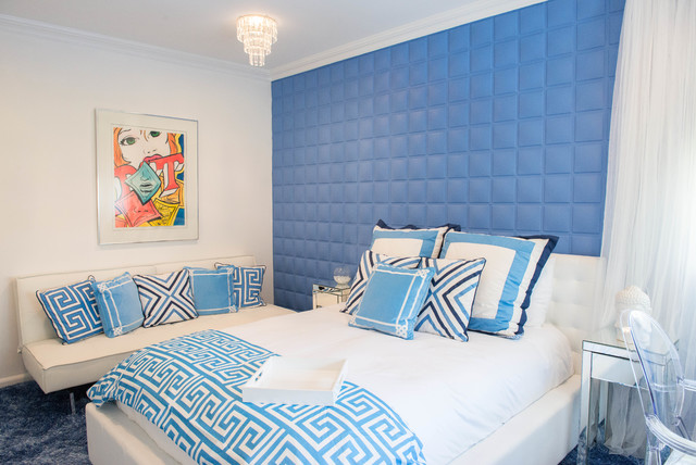 Blue Bedroom Bed Contemporary Blue Bedroom Ideas Tufted Bed Headboard White Bed With Stylish Pillows Sensational Crystal Chandelier Mirrored Bedside Tables Bedroom 20 Stunning Blue Bedroom Ideas With Vintage Cover Decorations