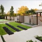 Home Garden With Contemporary Home Garden Idea Combined With Landscape And Lawn With Neat Plantation Growing In A Row Garden 18 Beautiful Garden Decorations To Make Green Corner Environment