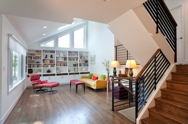 Living Room Chair Contemporary Living Room With Red Chair And Coffee Table Facing Yellow Sofas And Bookcase Used Bright Color Dream Homes 20 Eye-Catching Yellow Sofas For Any Living Room Of The Modern House