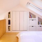 Loft Bedroom Railing Contemporary Loft Bedroom With Wood Railing Storage Ideas For Small Bedrooms Sloping Attic Window White Bed Bedroom 16 Smart Storage Ideas For Small Bedrooms Applications