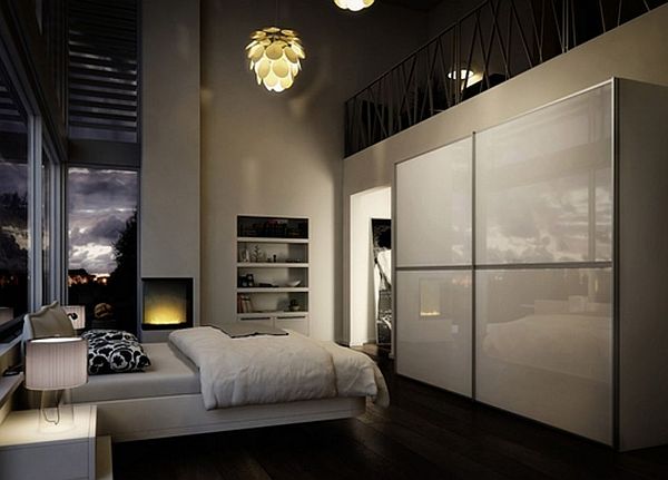 Sliding Door With Contemporary Sliding Door Design Ideas With Pendant Lamp That Glossy Wardrobe Make Nice The Area Furniture  Beautiful House With White Decor And Sliding Door Wardrobes