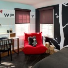 Contemporary Kids With Cool Contemporary Kids Bedroom Design With Red Crimson Colored Togo Sofa And Dark Brown Rug Carpet Decoration Unique And Modern Togo Sofas With Eye Catching Colors To Inspire You