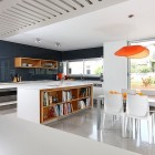 House Amitzi Involving Cool House Amitzi Architects Interior Involving Open Kitchen With Bookcase On Island And Dining Room Dream Homes Stylish Minimalist Home Interior And Exterior With Bewitching White Paint Colors