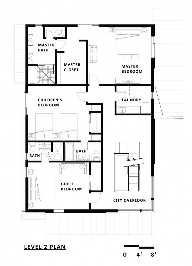 Level 2 Shift Cool Level 2 Plan In Shift Top House With Master Bedroom And Children's Bedroom Near With Laundry And Guest Room Closed With Stairs Dream Homes Contemporary Three-Level Home With Stylish And Dramatic Grey Furniture