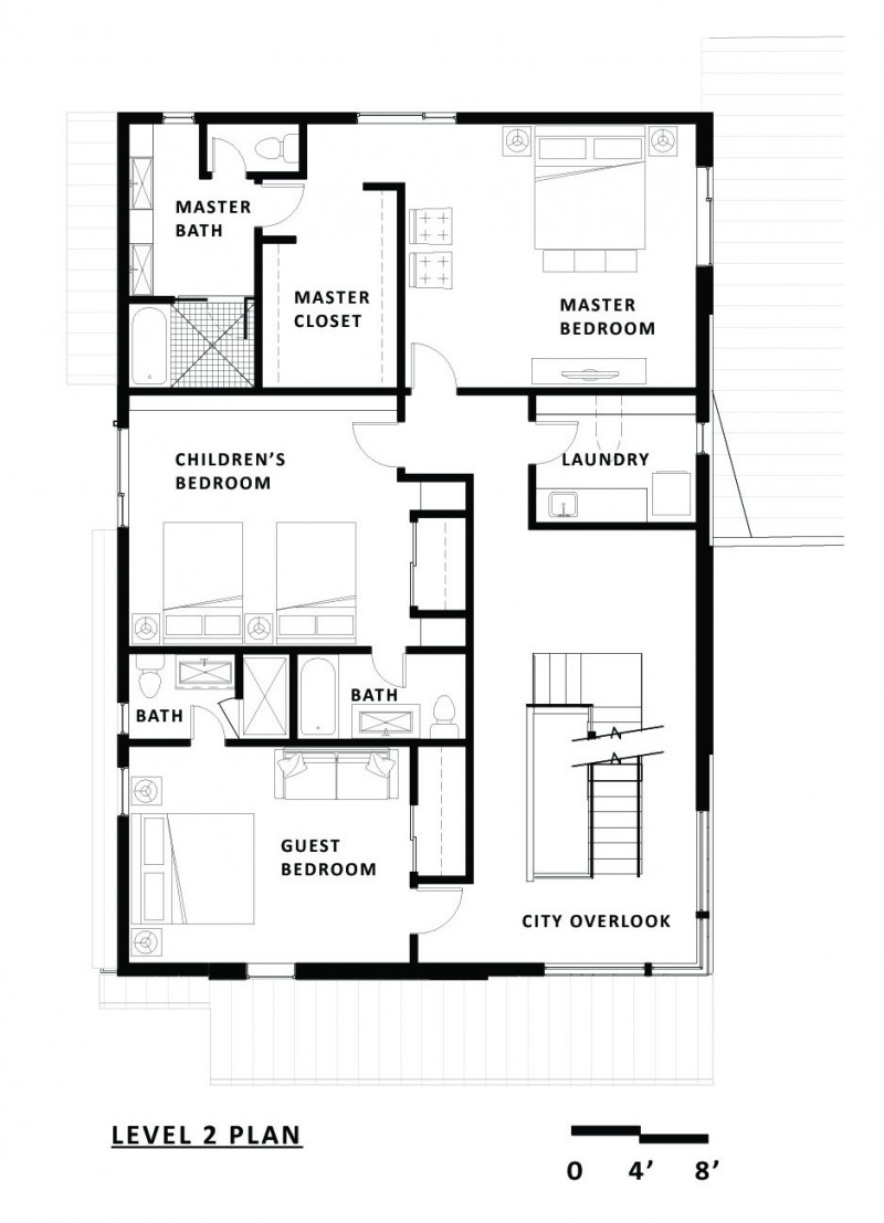 Level 2 Shift Cool Level 2 Plan In Shift Top House With Master Bedroom And Children's Bedroom Near With Laundry And Guest Room Closed With Stairs Dream Homes  Contemporary Three-Level Home With Stylish And Dramatic Grey Furniture