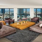 Penthouse Family With Cool Penthouse Family Room Idea With Brown Velvet Sofa Sectionals And Large Beech Coffee Table With Flowers Dream Homes Fancy Modern Sectional Sofas Creates Elegant Living Spaces And Nuance