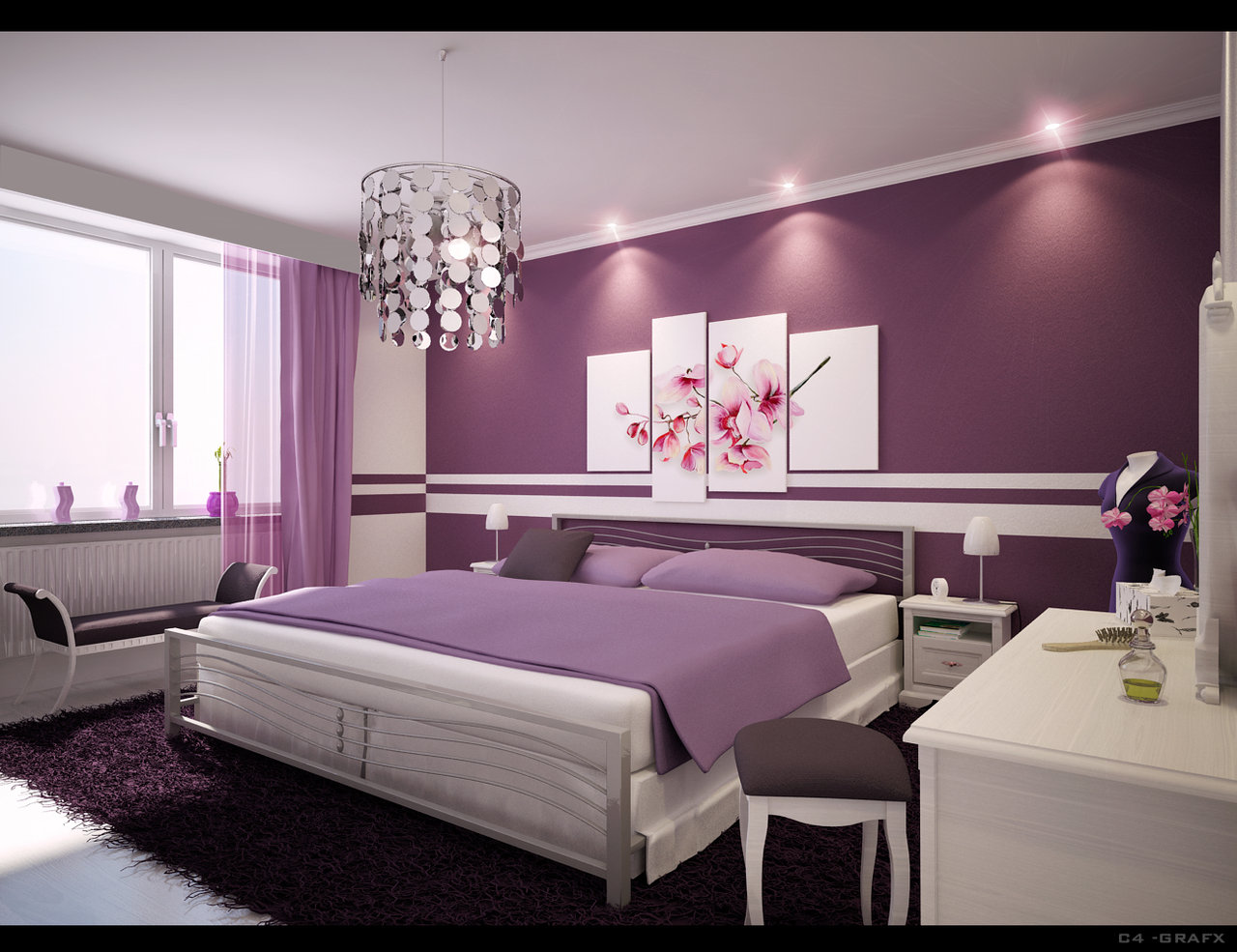 Purple Teenage Small Cool Purple Teenage Bedroom For Small Minimalist Rooms Including Vibrant And Compact Modern Bedroom Ideas With Catchy Beautiful Decoration In Your Cute Home Bedroom 26 Bewitching Purple Bedroom Design For Comfort Decoration Ideas