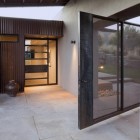 View By The Cool View By Porcelain Beside The Planter In Desert House That Glass Door Opened Showing Outside View Area Dream Homes Unique Contemporary Rustic Home With Minimalist Design Layout