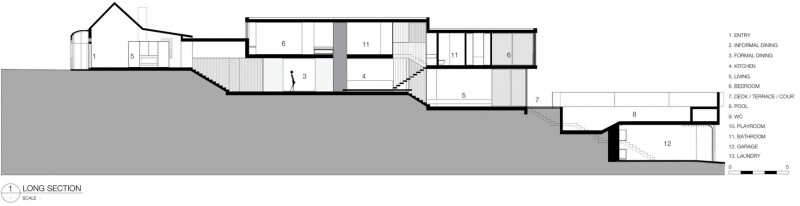 Long Section Luff Creative Long Section Of Modern Luff Residence Sketch With Inspirational Living Space Design Plan In Detail Architecture Astonishing Contemporary Concrete Home With Minimalist Interior Features