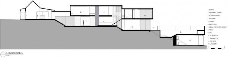 Long Section Luff Creative Long Section Of Modern Luff Residence Sketch With Inspirational Living Space Design Plan In Detail Architecture  Astonishing Contemporary Concrete Home With Minimalist Interior Features