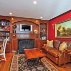 Living Room Red Cute Living Room With The Red Wall Design That Fireplace Mantel In Black Color Design Ideas Fireplace 20 Impressive Fireplace Mantel For Stunning Living Room Designs