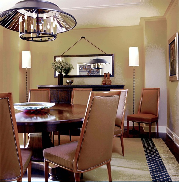 Dinning Room Modern Distinct Dining Room Design With Modern Lamp Shades And Brown Chairs Feat Wooden Table In Circle Pattern Decoration  20 Creative Modern Lamp Shades For Attractive Modern Interiors