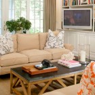 Family Room Cream Eclectic Family Room Design With Cream Sofa And Granite Countertop Also White TV Cabinet And Bookcase Ideas Decoration 20 Elegant And Beautiful TV Cabinets Made Of Wooden Material And Elements