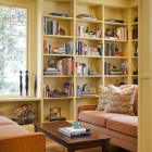 Living Room Your Eclectic Living Room With Build Your Own Bookcases Design Installed With Pendant Lamp Above Glossy Coffee Table On Wood Floor Furniture Creative Bookcases Arrangements For Making The Small Home Library