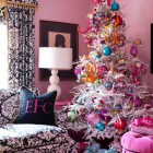 Living Room Designer Eclectic Living Room With Colorful Designer Christmas Tree Ornaments Floral Print Curtain Monochrome Couch And Colorful Gifts Decoration Beautiful Christmas Tree Ornaments The Holy Greenery And Stunning Elements