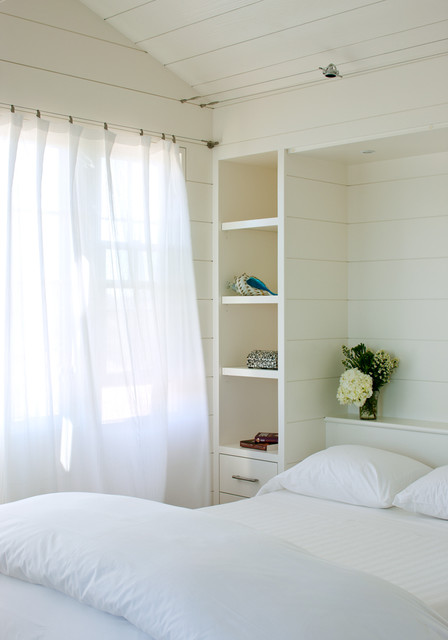 White Painted Soft Elegant White Painted Wall And Soft Transparent Drapes For Beach Bedroom Ideas In Beach Style Bedroom Bedroom  19 Stylish White Interior Design For Beach Bedroom Ideas