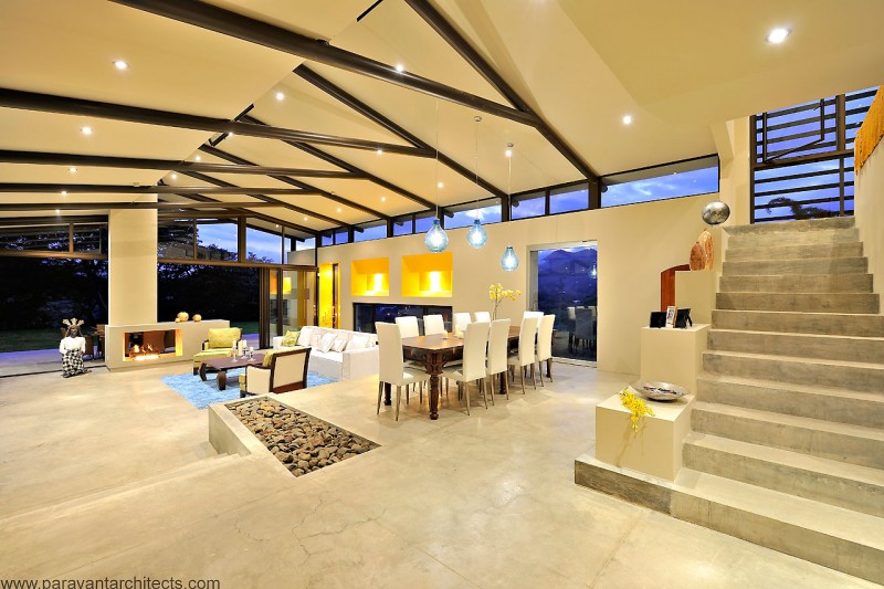 Dining Space Areopagus Enchanting Dining Space Design Of Areopagus Residence With Cream Floor Made Form Marble And Several White Colored Chairs Dream Homes  Stunning Hill House Design With Sophisticated Lighting In Costa Rica