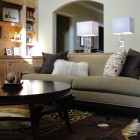 Eclectic Family With Enchanting Eclectic Family Room Design With Grey Colored Sofas Baratos And Dark Brown Colored Rug Carpet On The Floor Decoration Fabulous Sofas Baratos As Decor Accents For Elegant House Interior Look