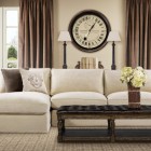 Eclectic Family With Enchanting Eclectic Family Room Design With White Colored Soft Small Sectional Sofa And Brown Wooden Table Furniture Cozy And Beautiful Sectional Sofa To Decorate Small Space Room