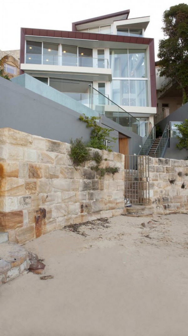 Facade Of House Enchanting Facade Of Point Piper House Designed In Contemporary House Design And Surrounded By Stone Wall Fences Dream Homes Marvelous Modern Home With Stunning Exterior And Swimming Pools