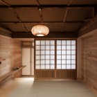 Home Interior A Enchanting Home Interior Design Of A Japanese Room Including Wooden Board Flooring With A TV On The Wall Also A Pendant Lamp Hanging On Ceiling Architecture Charming Modern Japanese House With Luminous Wooden Structure