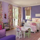 Purple Bedroom Eclectic Enchanting Purple Bedroom Ideas In Jazzy Kids Bedroom With Stripes Floor Made And Soft Purple Colored Wallpaper Color Bedroom 26 Bewitching Purple Bedroom Design For Comfort Decoration Ideas