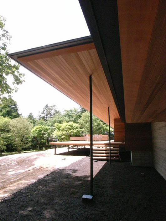 Terrace With Ceiling Epic Terrace With Wooden Brown Ceiling And Small Columns To Support The Ceiling In Japanese Rural Homes By KidosakiArchitects Architecture  Beautiful Modern Japanese Home Covered By Glass And Wooden Walls