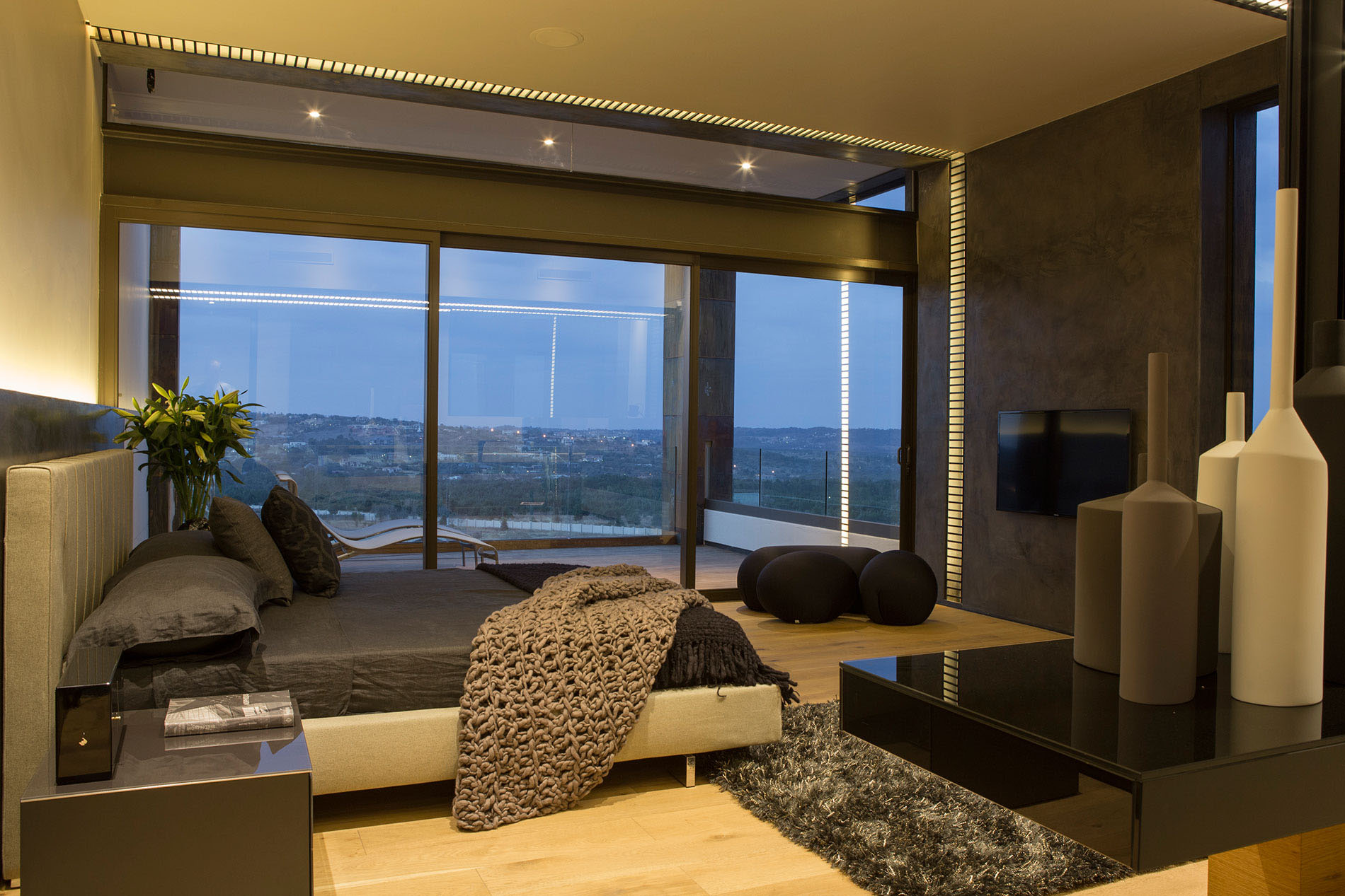 Bedroom Design Boz Excellent Bedroom Design Of House Boz By Nico Van Der Meulen Architects With Black Colored Bed Linen And Black Pillows Dream Homes Spacious And Concrete Contemporary House With Glass And Steel Elements