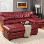 Classic Living With Excellent Classic Living Room Design With Red Leather Sofa White Rug Carpet And Soft Brown Floor Which Is Made From Wooden Veneer Furniture Outstanding Living Room Furnished With A Red Leather Couch Or Sofa Sets