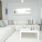 Contemporary Living White Excellent Contemporary Living Room With White Colored Leather Sectional Sofa And White Table Made From Wooden Material Decoration 20 Brilliant Leather Sectional Sofas That Will Fit Stunningly Into Your Family Home