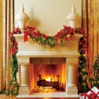 Fireplace Mantel Natal Excellent Fireplace Mantel In The Natal Situation That Showing Lights Of Flowers Beside The Bold Curtains Decor Fireplace 20 Impressive Fireplace Mantel For Stunning Living Room Designs
