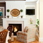 Fireplace Mantels And Excellent Fireplace Mantels With Sofas And The Planters Giving Nice The Decor Of Modern Design Ideas Decoration Sophisticated Fireplace Mantel Decoration For Cozy Home Interiors