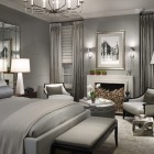 Gray Painting Bedroom Excellent Gray Painting For Transitional Bedroom With Bedroom Furniture Ideas Involved White Fireplace Between Gray Wooden Glass Windows Bedroom 20 Stunning Bedroom Furniture In Contemporary And Beach Style