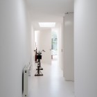 Hall Design In Excellent Hall Design Of House In Banzao With White Wall Made From Concrete And Square Shaped Skylight Placed In The Ceiling Architecture Brilliant Contemporary Home With Stunningly Monochromatic Style
