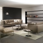 Modern Living With Excellent Modern Living Room Design With Dark Brown Colored Soft Contemporary Sofas And Silver Arc Lamp Made From Stainless Steel Decoration Remarkable Beautiful Contemporary Sofas With Various Elegant Styles