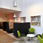 Room Space Nsg Excellent Room Space Design Of NSG Modern Offices With Green Lime Colored Back Chairs Which Has Black Cushion Dining Room Elegant And Modern Dining Room Sets With Wonderful Brick Walls