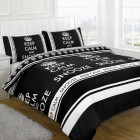 Black And Covers Exciting Black And White Duvet Covers With White Tufted Headboard And White Nightstand With Table Lamp On Wooden Floor Bedroom Cozy Black And White Duvet Covers Collection For Comfortable Bedrooms