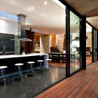 Hall Design House Exciting Hall Design Of Corallo House With Dark Brown Floor Made From Wooden Material And Several Sliding Door Which Has Black Colored Frame Dream Homes Exquisite Modern Treehouse With Stunning Cantilevered Roof