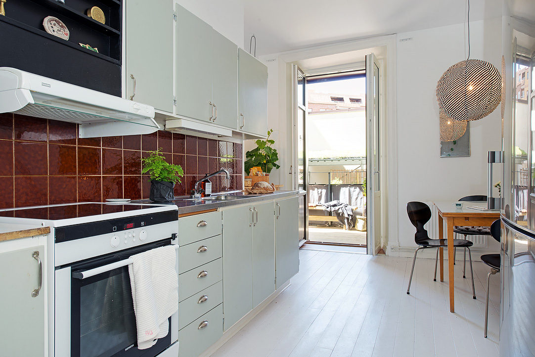 Design Kitchen Apartment Exquisite Design Kitchen At Swedish Apartment With Red Ceramic Tile Backsplash Also Granite Countertop Ideas Apartments  Stylish Swedish Interior Style Apartment With Wooden Furniture Accents