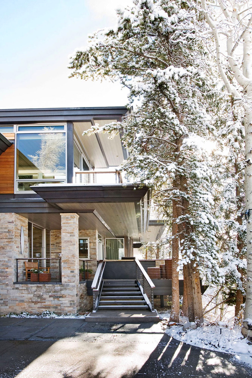 Catching Facade Road Eye Catching Facade Architecture Wrights Road Residence Involving Stone Tiled Exterior Wall With Glass On Upper Floor Decoration  Stunning Beautiful Home With Open-Concept Kitchen And Stone Decorations