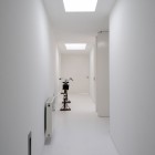 Hall Design In Fabulous Hall Design Of House In Banzao With White Concrete Wall And Several Skylight Placed On The Ceiling Architecture Brilliant Contemporary Home With Stunningly Monochromatic Style