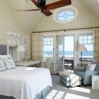 White Glass Assorted Fantastic White Glass Windows And Assorted Patterned Drapes For Beach Bedroom Ideas In Beach Style Bedroom Bedroom 19 Stylish White Interior Design For Beach Bedroom Ideas