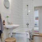 Bathroom Design Swedish Fascinating Bathroom Design Inside The Swedish Apartment Design With White Tile Backdrop And Geometrical Bath Tub Apartments Stylish Swedish Interior Style Apartment With Wooden Furniture Accents