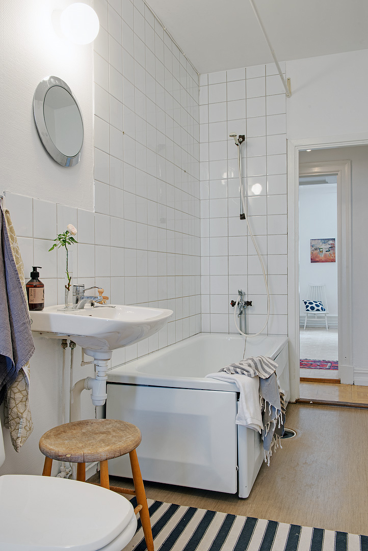 Bathroom Design Swedish Fascinating Bathroom Design Inside The Swedish Apartment Design With White Tile Backdrop And Geometrical Bath Tub Apartments  Stylish Swedish Interior Style Apartment With Wooden Furniture Accents