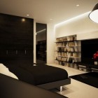 Black Bed Duvet Fascinating Black Bed And Black Duvet Cover With White Black Open Cabinets For Bedroom In The M House In Singera Dream Homes Stunning Modern Home Design With Concrete Walls And Glass Materials