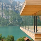 Building Design Am Fascinating Building Design Of Wohnhaus Am Walensee Residence With Soft Brown Wooden Ceiling And Transparent Glass Handrail Architecture Beautiful Rectangular Lake Home With Wood And Concrete Elements