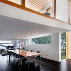 Dining Space Swanwick Fascinating Dining Space Design Of Swanwick Ranch With Light Brown Wooden Floor And Bright Lighting From Ceiling Lamps Dream Homes Captivating Ranch Home Design In Trendy Contemporary Style