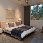 Gray Glossy Contemporary Fascinating Gray Glossy Floor In Contemporary Bedroom Furnished Cream Bed With Blue Cream Striped Duvet Cover Bedroom Creative And Beautiful Duvet Cover Ideas To Get Different Looks